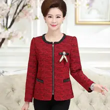 2017 New spring autumn Middle Aged font b Women b font Long Sleeve Jacket Overcoat font