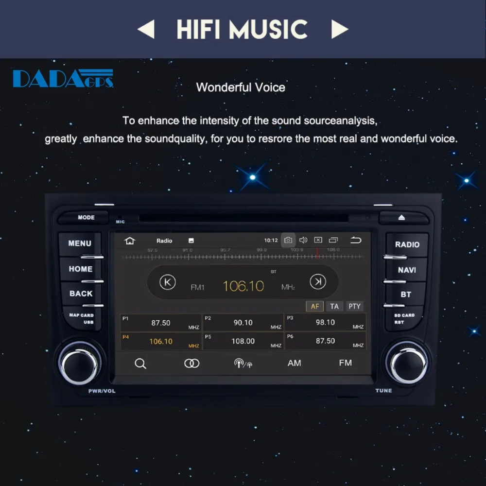 Cheap 7" 2 din Car DVD Player Android 8.0 4+32GB 8 Core for Audi A4 S4 RS4 2002-2008 Radio GPS Map Navigation Stereo Audio Multimedia 9