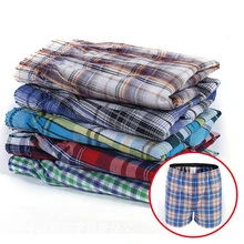 5 шт./лот, Классический Клетчатый кошелек, хлопковые облегающие шорты, трусы, мужские боксеры, мужские боксеры, свободные трусы