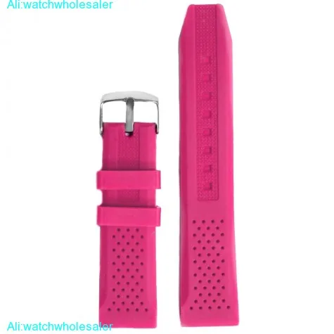 22mm Good Magenta Silicone Jelly Rubber Ladies Watch Band Straps WB1051J22JB