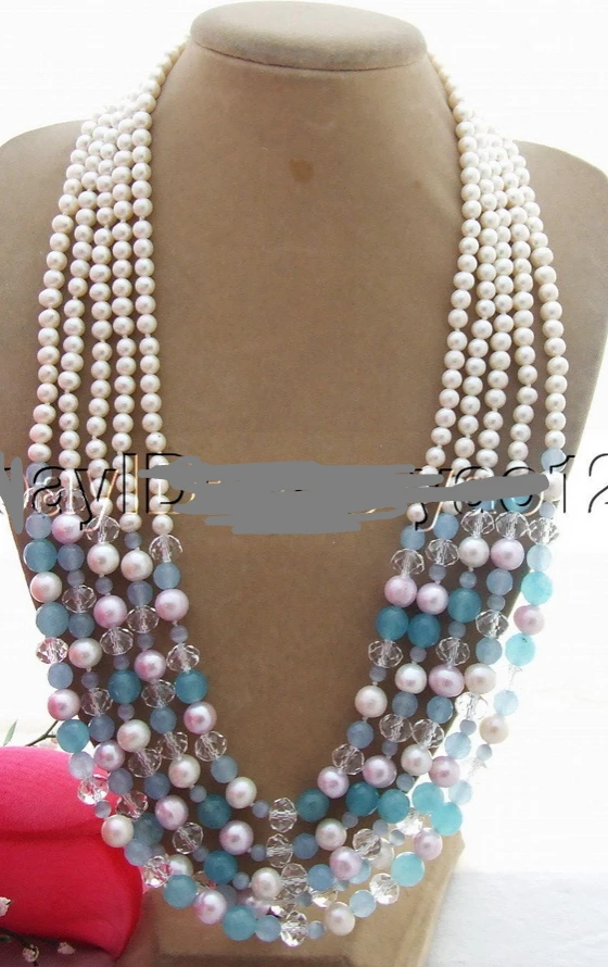 

ddh001454 Amazing! Pearl&Cats-Eye Jade&Crystal Necklace
