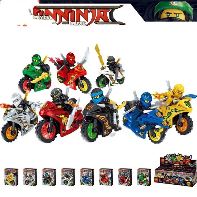 

80pcs super hero NINJA Action Figure set Cole Kai Jay Lloyd Nya Skylor Zane Motorcycle model building blocks toys for children