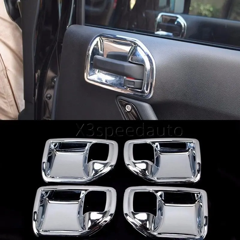 For Jeep Patriot 2011 15 Inner Door Bowl Cover Trim 4pcs Chrome Car