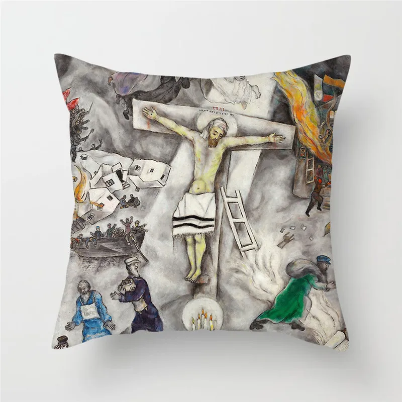 

Fuwatacchi Nordic Style Monla Lisa Famous Painting Pillows Covers Cushion Cover Sofa Pillow Covers Home Decorative Pillowcase