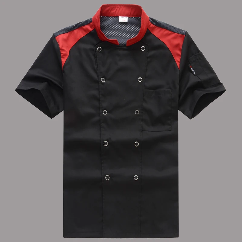 

Chef Jackets Short Sleeved Chef Uniform Chef Jacket Women Restaurant Kitchen Uniforms Sushi Chef Cooking Jacket Waitress Costume