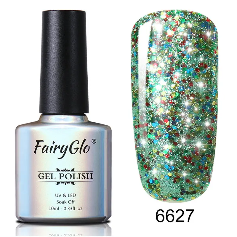 FairyGlo 10 мл Блестящий лак для ногтей Soak Off Semi Perment Nail Art Гибридный лак для стемпинга Эмаль Гель-лак Vernis Ongle - Цвет: 6627