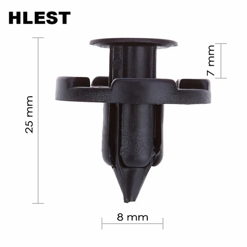 20x Black Universal Auto Bumpers Nylon Plastic Fasteners Snap Push