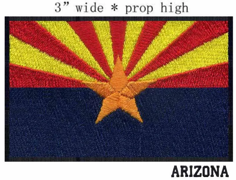 

Arizona Flag embroidery patch 3" wide shipping/stickers patch