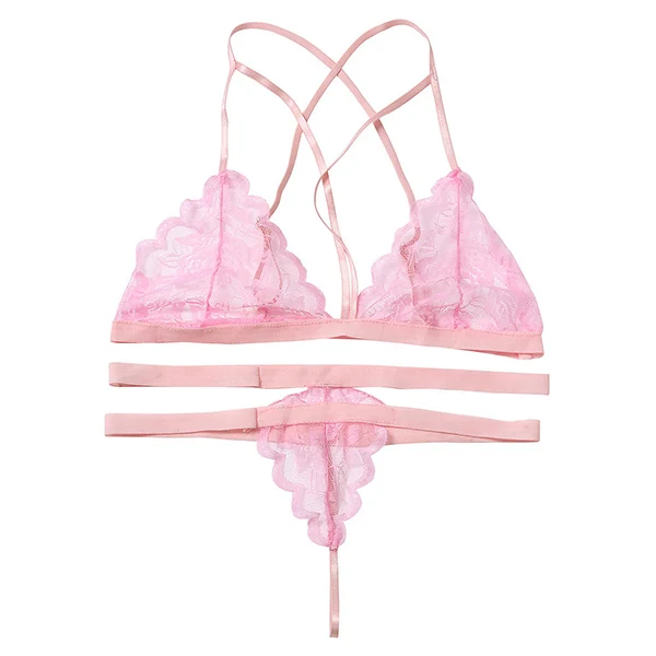 Розовое соблазнительное кружево женское нижнее белье набор Трехточечное воздействие перспективное сексуальное женское белье набор для женщин сексуальный бюстгальтер комплект женского белья