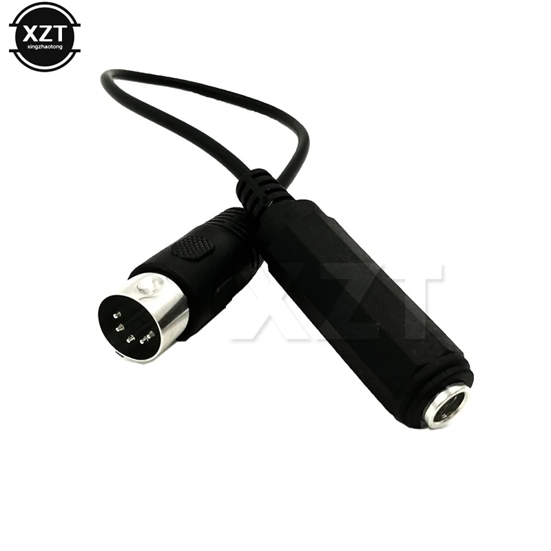 MIDI 5-Pin Din Male to Monoprice 6.35mm (1/4 Inch) Female TRS Stereo Audio Extension Cable for MIDI keyboard 30cm