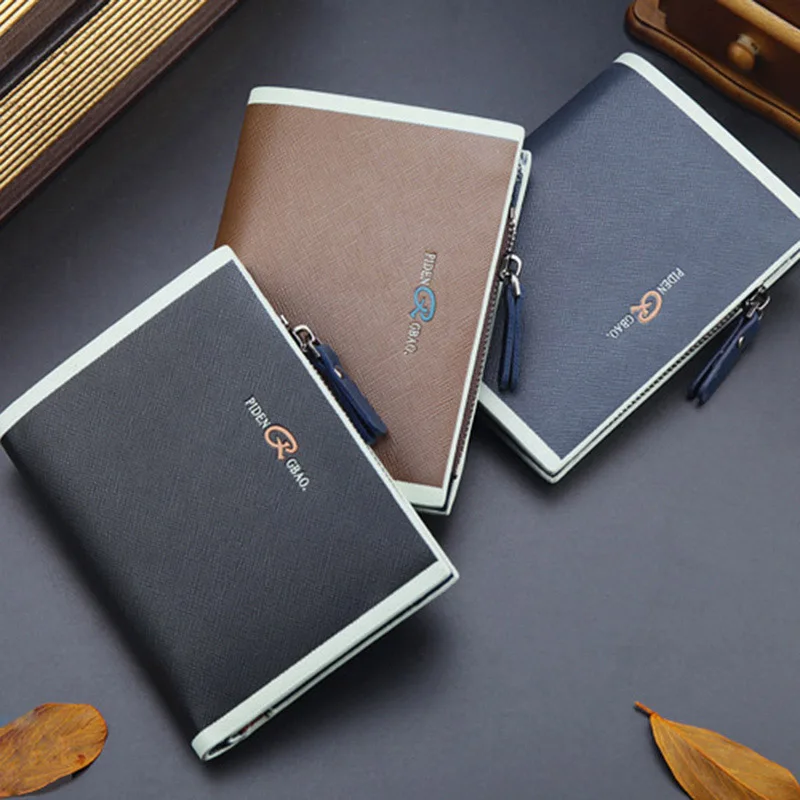 

2018 Casual fashion Men Wallet Coin Short Credit Card Holder with Pocket Zipper Wallet Fashion Top Level PU BS88
