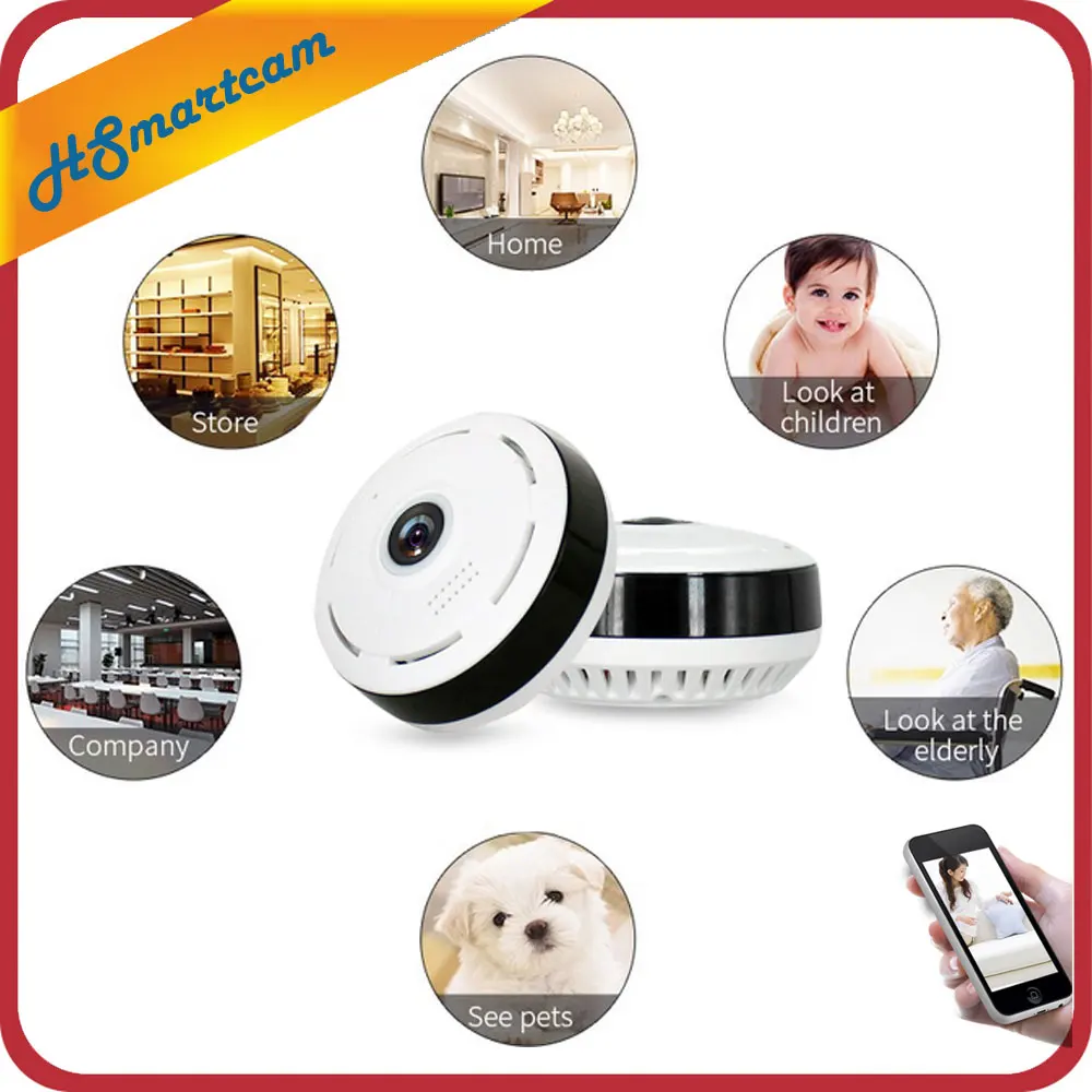 

HD 360 Degree Panoramic Wide Angle MINI Cctv Camera Smart IPC Wireless Fisheye IP Camera P2P 960P HD Home Security Wifi Camera