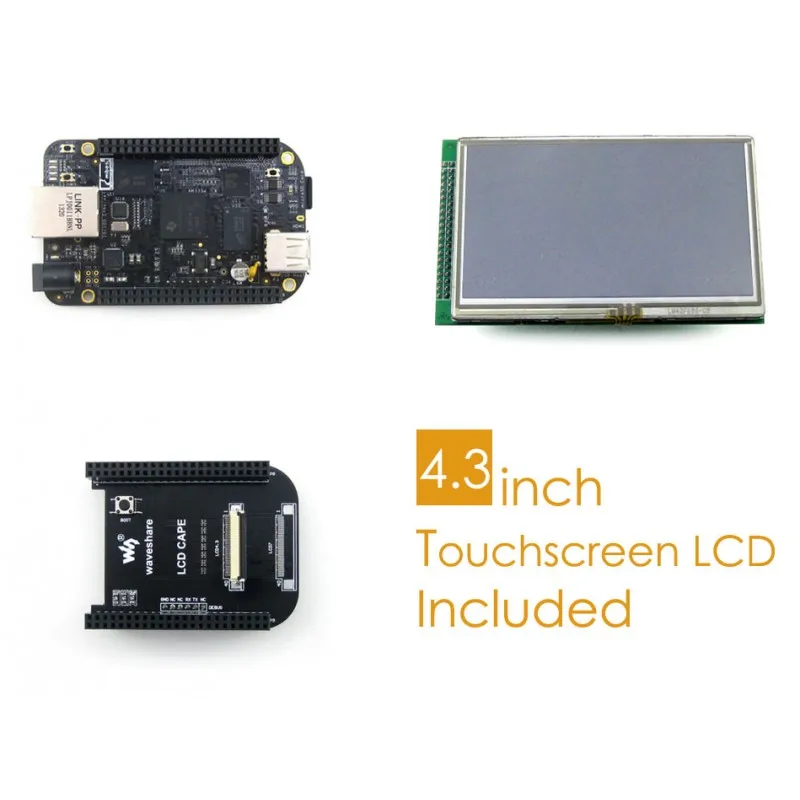 Макетная плата BeagleBone Black Rev C 512 Мб DDR3 4 ГБ 8 бит eMMC 1 ГГц ARM с ЖК-экраном 3 дюйма