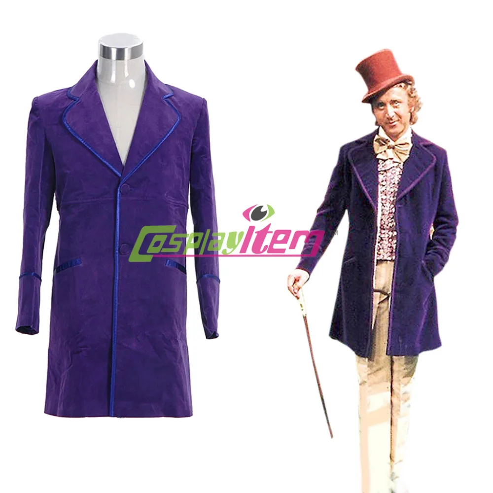 Charlie And The Chocolate Factory Cosplay Willy Wonka Purple Costume In Stock