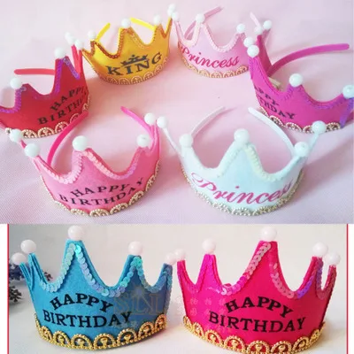 Для детей и взрослых день рождения световой день рождения украшение на шляпку», «princess», «prince» торт со светящимися вставками корона шляпа
