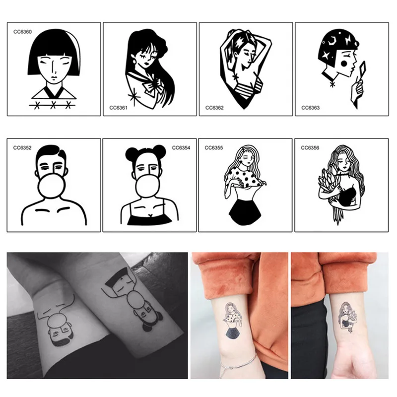 25 Styles Waterproof Temporary Tattoo Sticker old school lily cool girl tatto stickers flash tatoo fake tattoos for lady women