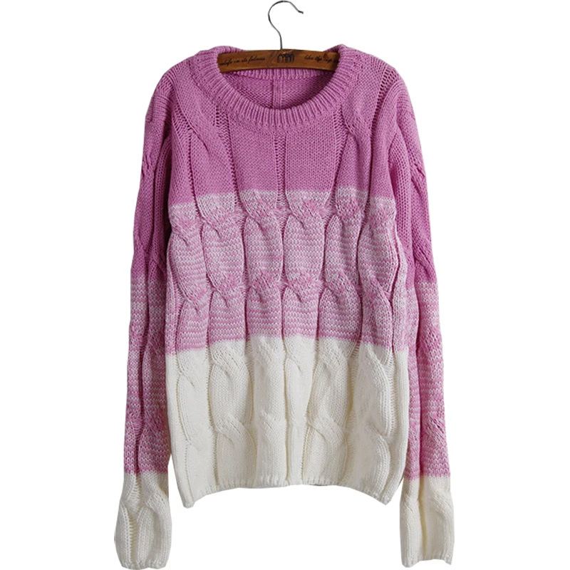 

2017 Women's sweater And Pullovers Gradient Color Twist Long Sleeve sweaters Women Autumn And Winter Europe Vestidos MMY17136
