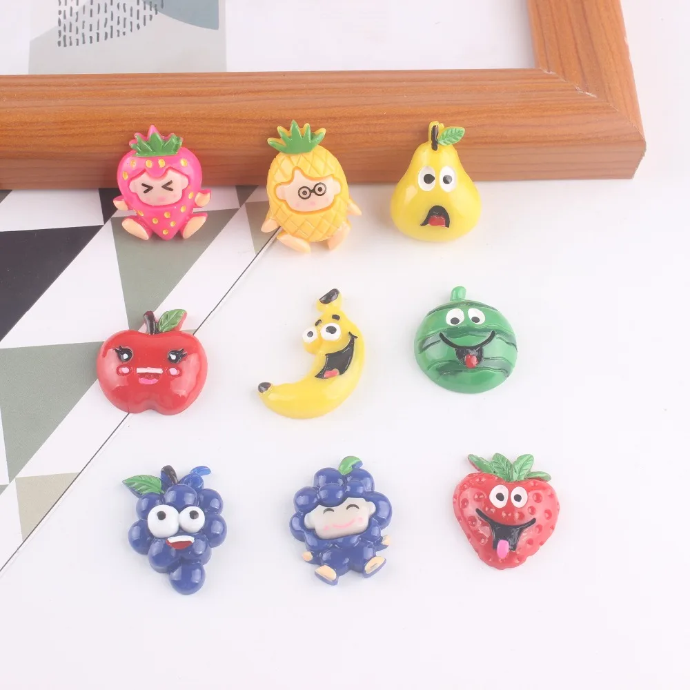 

10pcs/lot kawaii flat back resin fruit DIY resin cabochons accessories