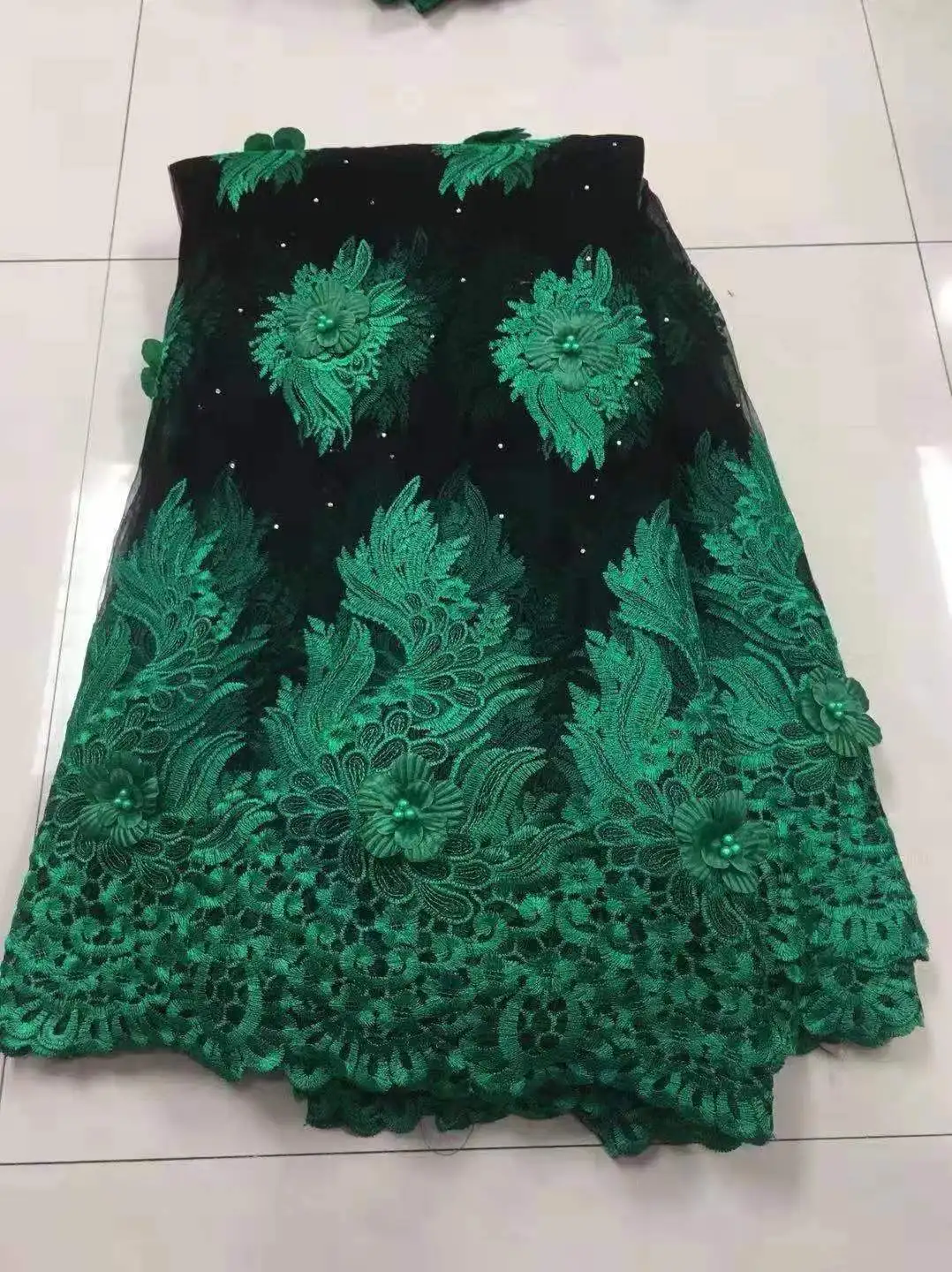Африканская кружевная ткань высокого качества с 3D цветами французская кружевная ткань последние нигерийские кружева сеточка для Африканской свадьбы JL100 - Цвет: As Picture