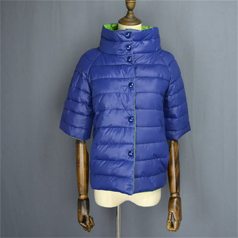 Buy winter jacket women Fashion Half Sleeve Stand