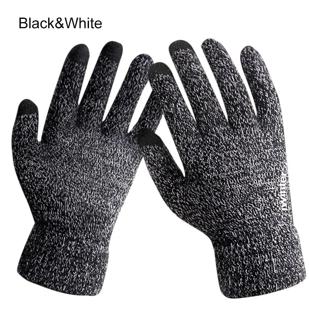 

Autumn & Winter Anti-skid Fleece Lined Thermal Knitted Gloves For Touchscreen For Men Ski Gloves Thermal Gloves