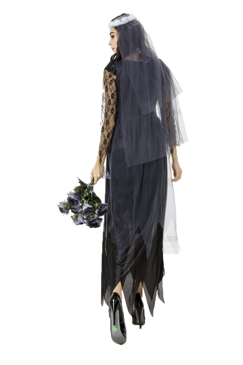 Wanita Dark Angel Zombie Hantu Pengantin Kostum Vampire Costume