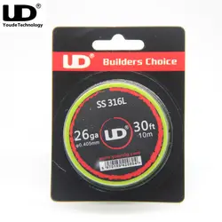 Youde UD нержавеющая сталь SS316L провода с 3 варианта 28ga 26ga 24ga (10 м/рулон) для RDA РБА распылителя