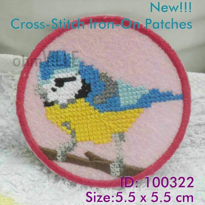 

Magpies Cross-stitch Iron-on Patches "easy To Apply, Just Iron-on" Guaranteed 100% Quality Free Shipping 100322 Size:5.5*5.5cm