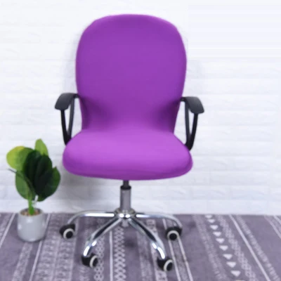 Одноцветные Чехлы для офисных стульев, чехлы для компьютерного стула, съемные тянущиеся вращающиеся чехлы для стульев