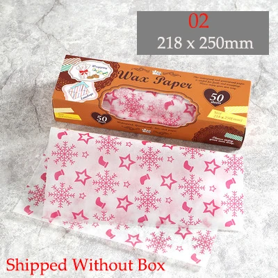 50Pcs/Lot Wax Paper Food-grade Grease Paper Food Wrappers Wrapping Paper for Bread Sandwich Burger Fries Oilpaper Baking Tools - Цвет: 02 Without Box