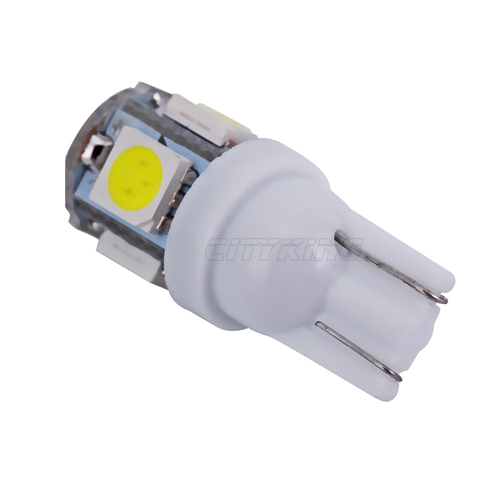 10 шт. Автомобильные светодиодные лампы T10 5led 5050 smd w5w светодиодный t10 5smd 168 194 5