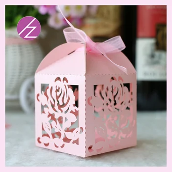 

50Pcs/Lot Lovely Unique Flower Deisgn Wedding Favor Decorations Wedding Candy Boxes And Gifts Event & Party Supplies& Producer