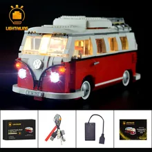 Светильник, светодиодный светильник, набор для T1 Camper Van, строительные блоки, игрушечный светильник, набор, совместимый с 10220