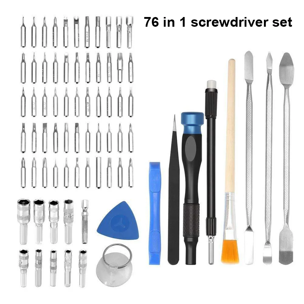 

Newest 76Pcs/Set Magnetic Screwdriver Kit Professional Repair Tools with Bag for Phone Game Console Tablet