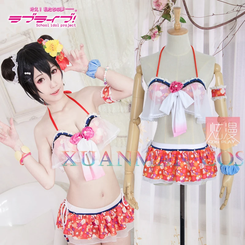 (S-M-L-XL) Love Live! Пробуждение Нико язава сексуальный купальник бикини купальники