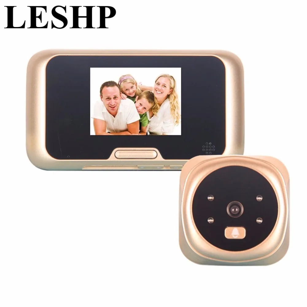 

LESHP 3.0 inch TFT LCD Digital Wireless Doorbell Zoom Camera Peephole Viewer 4 IR LED with night version Doorbell QR-09