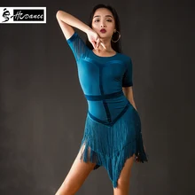 Одежда для латинских танцев женский костюм Одежда для упражнений одежда для выступлений платье с кисточками для латинских танцев A3169