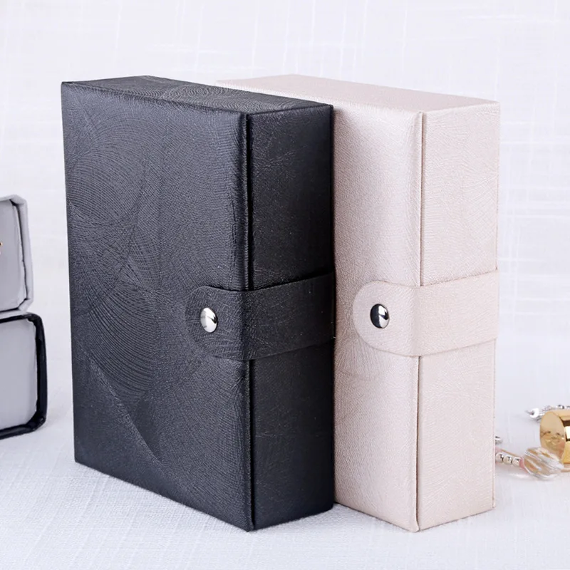 Casegrace 2019 PU Leather Jewelry Box Magnetic Buckle Double Storage Box Large Capacity Multi-function Storage Gift Jewelry Box