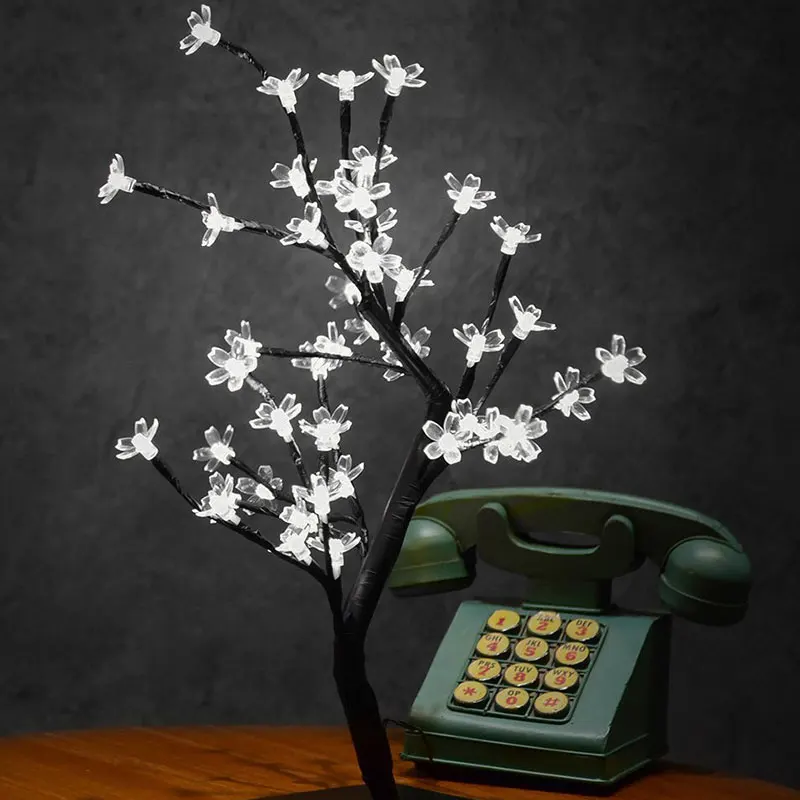 Romantic 48 Leds Cherry Blossom Desktop Bonsai Tree Light Festival Holiday Light Home Party Wedding Indoor Decoration Lamp Romantic 48 Leds Cherry Blossom Desktop Bonsai Tree Light Festival Holiday Light Home Party Wedding Indoor Decoration Lamp