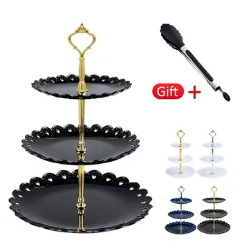 

European Fruit Plate 3 Layer Snack Rack Living Room Fruit Bowl Wedding Christmas Cake Candy Rack Kitchen 3 Tier Cake Stand Tray