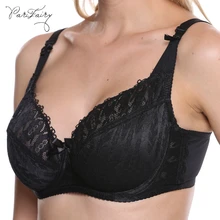 PariFairy размера плюс прозрачный кружевной бюстгальтер женское сексуальное белье полный охват черный кружевной Цветочный бюстгальтер ультра тонкий летний нижнее белье