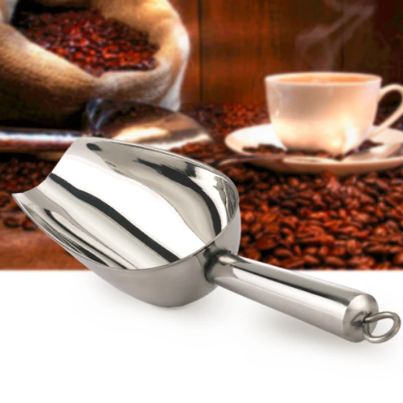 1pcs Stainless steel thick ice shovel flour grain dried fruit fries coffee food buffet multi-purpose shovel