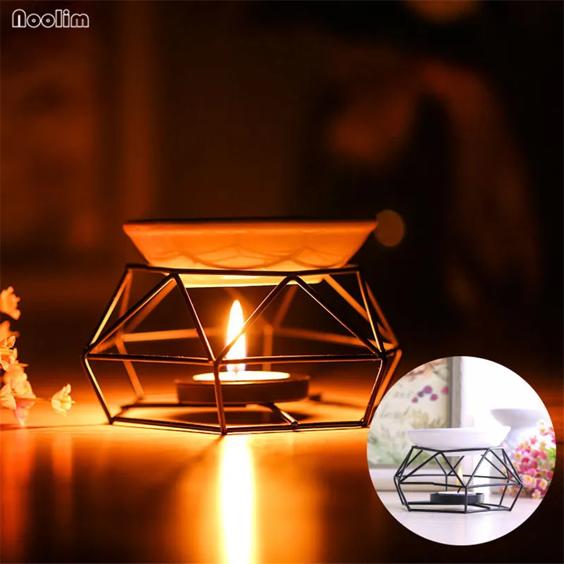 

Iron Aromatherapy Aroma Burner Aroma Oil Lamp Gifts Candle Holder Home Wedding Decorations Essential Oil Burner Candlestick