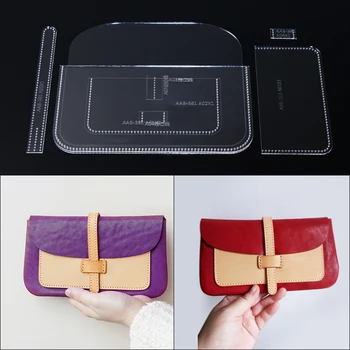 

1set 23*12.5*1cm Acrylic Sewing Pattern Leather Craft Women's clutch money clips bag wallet Acrylic Stencil Template