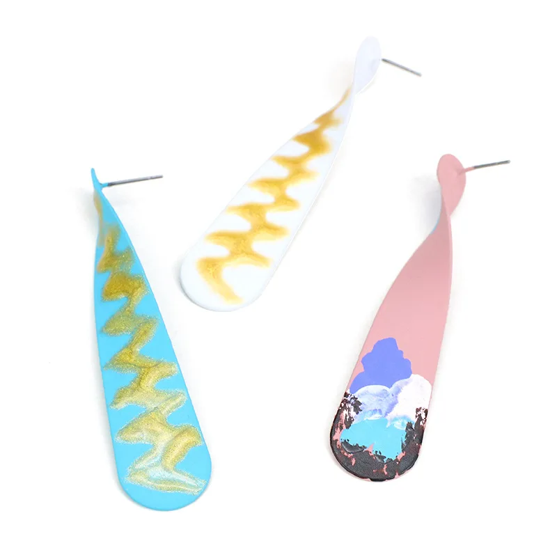 

Popular Scrawl Drop Earring For Women Long Dangle Earring Fashion Girl Unique Ear Jewelry Gift Present Lady Party Earring