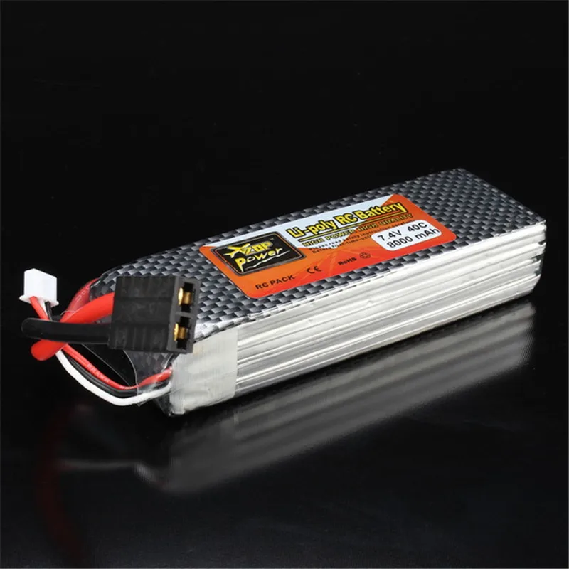 Новейший перезаряжаемый ZOP Power 7 4 В 8000 мАч 2S 40C Lipo аккумулятор для TRX Plug с батарейным