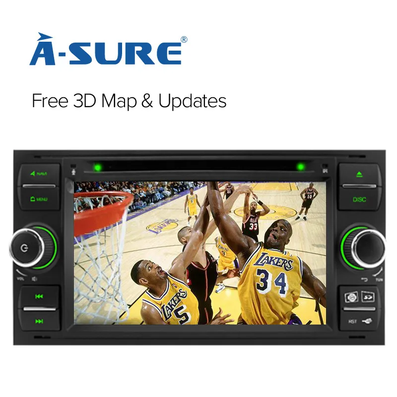 Black Автомагнитола a-sure 2 DIN gps для Ford Transit Focus Galaxy S-Max C-Max Fusion Fiesta FM/AM RDS SWC Bluetooth CD DVD USB 3g - Цвет: Black