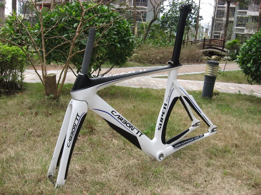 Perfect NEW ARRIVAL !! Free Shipping !! 2019 New Design Aero Carbon Track Bike Frame White/Black 5