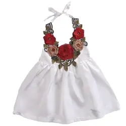 Мода 2017 г. Дети для маленьких девочек праздничное платье с цветами официальная праздничная одежда Летний Сарафан