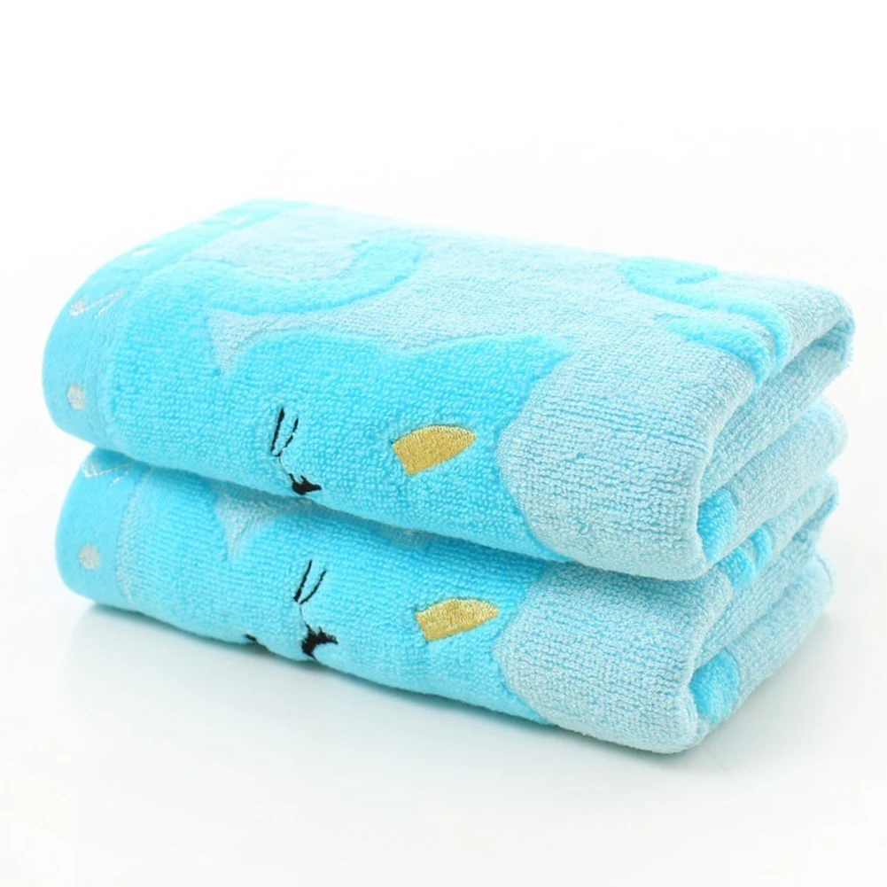 1 шт., высокое качество, изысканный дизайн, не витое бамбуковое волокно, музыкальная кошка, детское полотенце для мытья, спа, для лица, банное полотенце для детей - Цвет: Синий